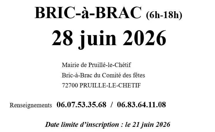 Lire la suite à propos de l’article Vide-grenier à Pruillé-le-Chétif